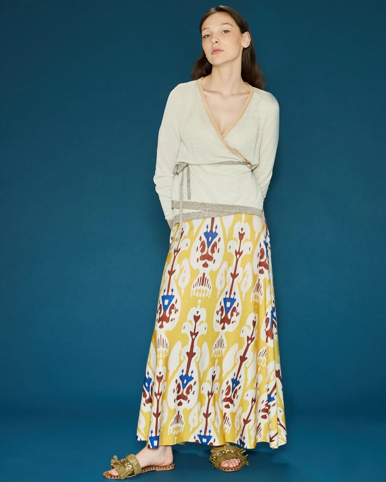 ABSTRACT PRINT LONG SKIRT COL.1029
