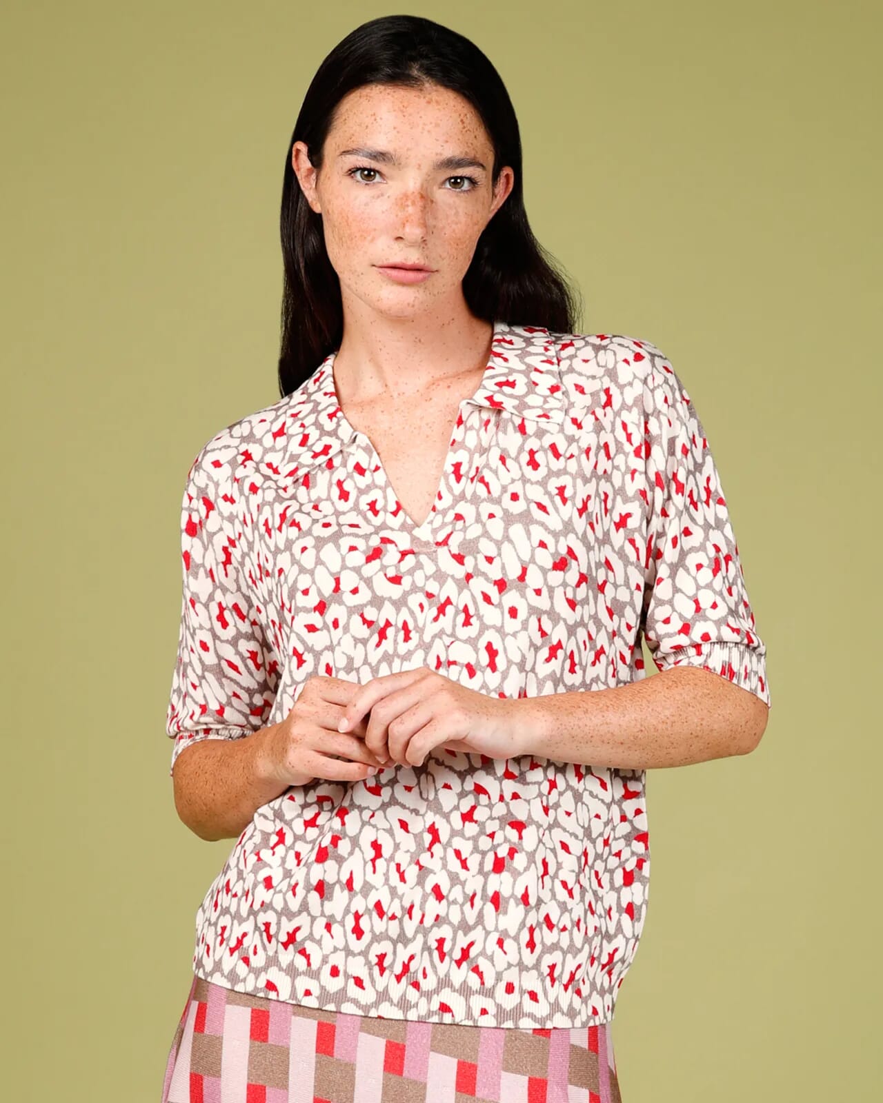 LEOPARD PRINT POLO COL.1001