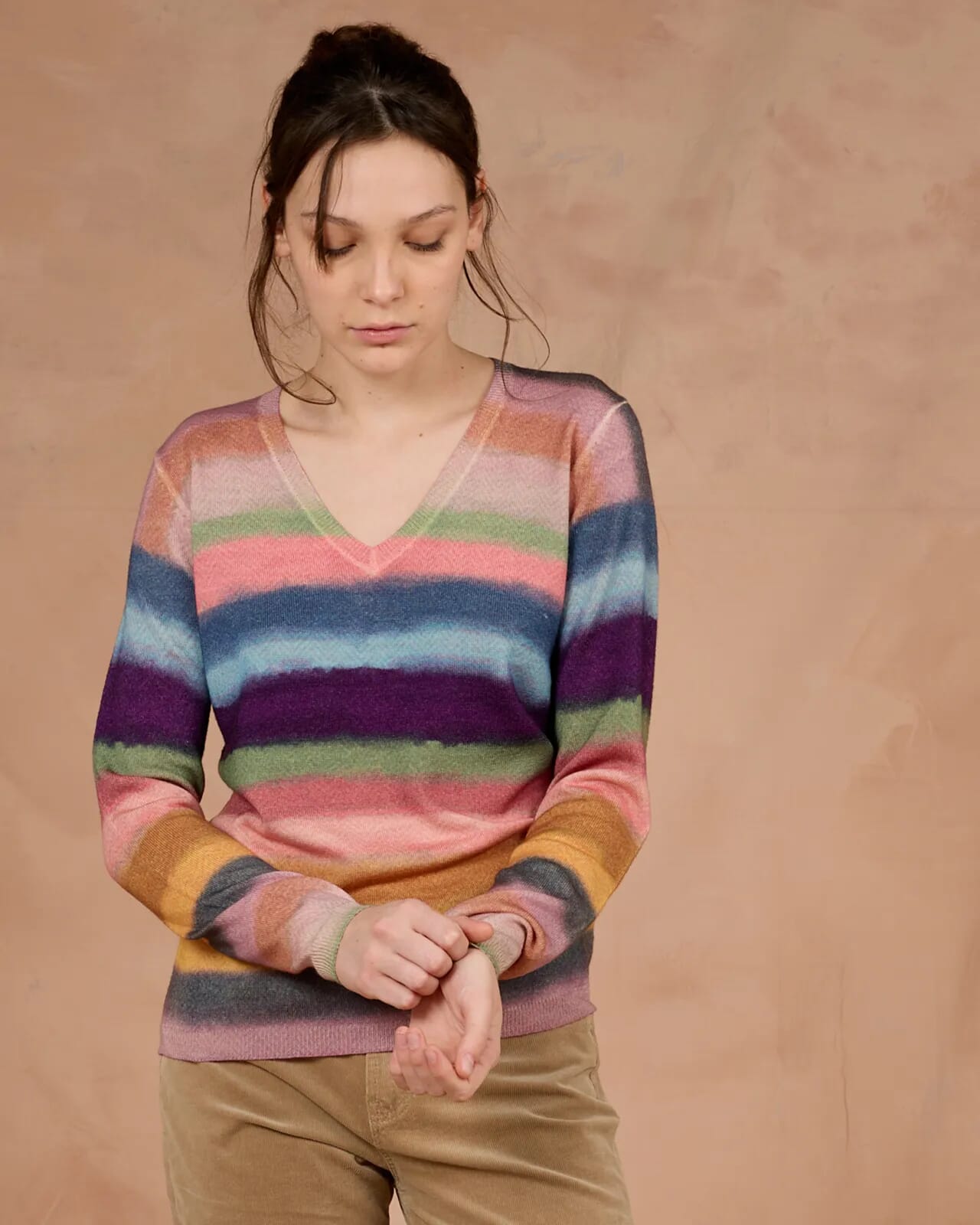 MULTIPRINT REVERSIBLE V NECK  JUMPER COL. 256